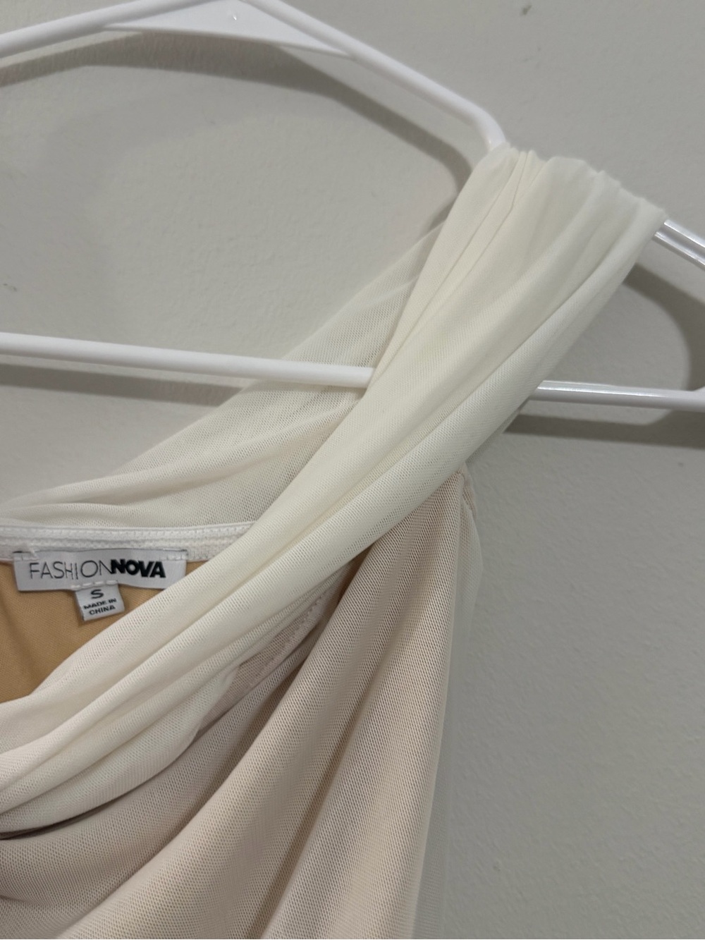Fashion Nova Cream & Beige Maxi Dress